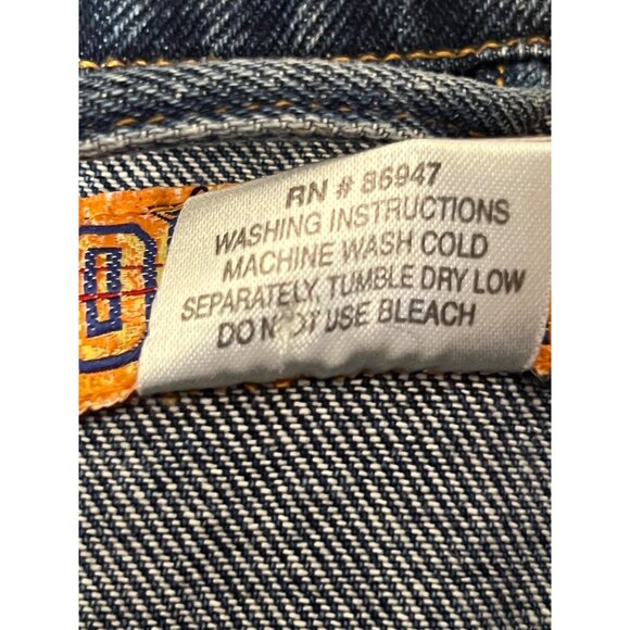 Orbit X Women's Size 12/14 Denim Vest Button-up Dragon Embroidery 100% Cotton - Picture 7 of 16